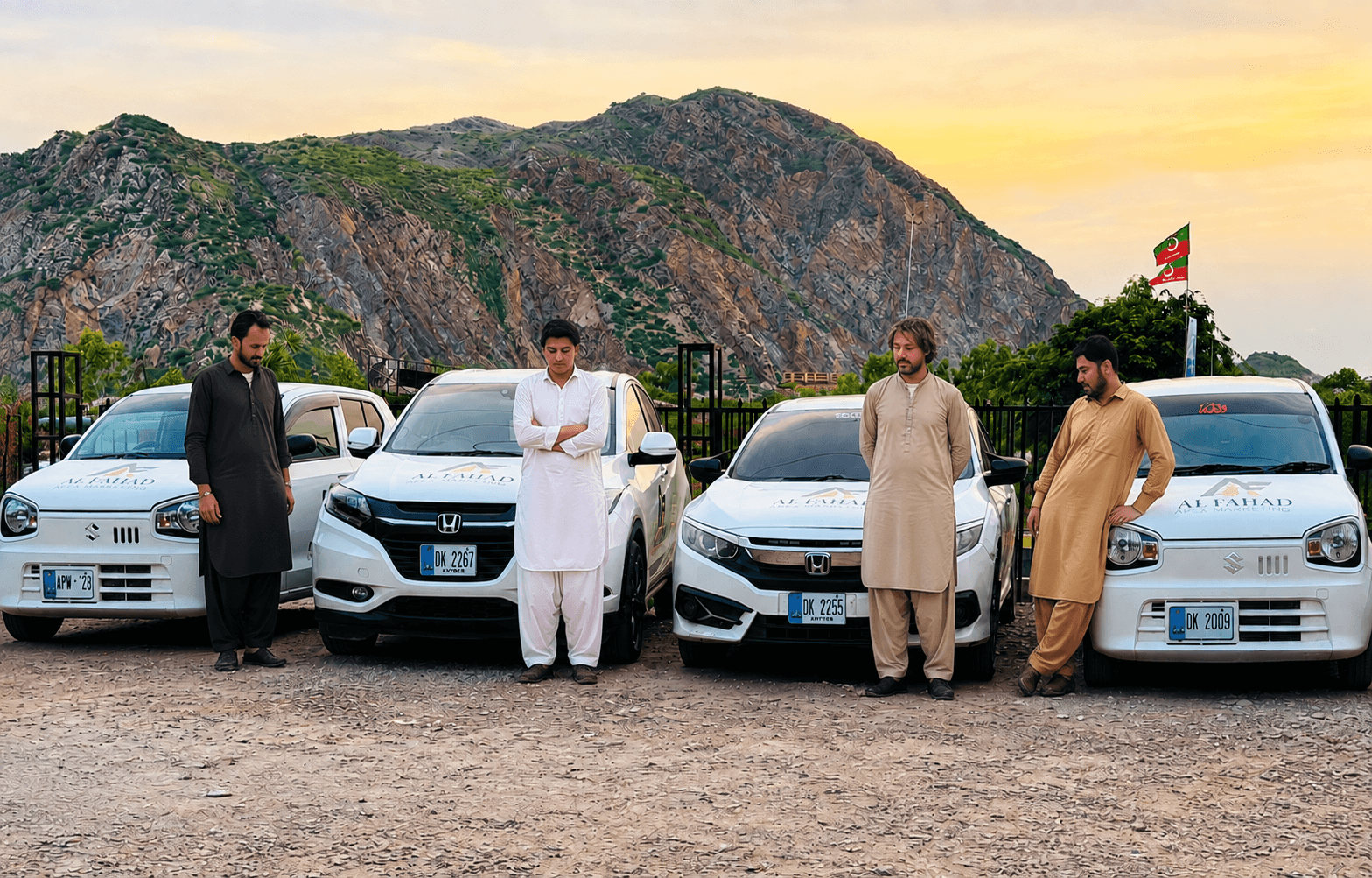 AL Fahad Apex Marketing team member with the branded fleet